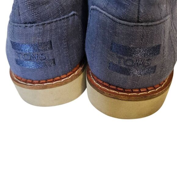 TOMS mens navy blue oxford shoes, canvas, casual. Size 8. - Picture 4 of 5